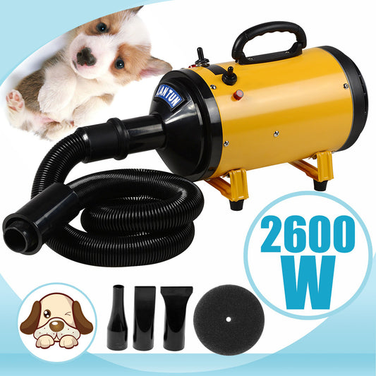 2600W Dog Cat Pet Dryer Grooming Heater Blaster Hair Blower 3 Nozzles