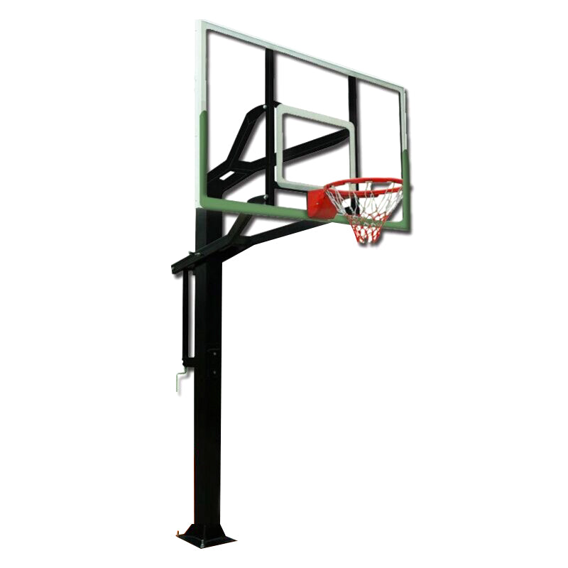 72 inch Professional In-ground Basketball System with Hoop Tempered Glass Backboard