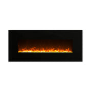 1500W 50" Black Wall Mounted Electric Fireplace Heater Fire Flame