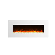 1500W 50" Wall Mounted White Electric Fireplace Heater Fire Flame No recess