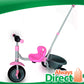 Kids Tricycle With Parental Control and Bucket Pink (clearance 70% off)