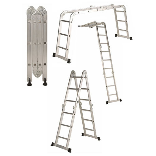 3.7M Adjustable Aluminium Extension Multi Purpose Ladder Holds 150kg