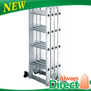 475cm Adjustable Aluminium Extension Multipurpose Ladder Holds 150kg