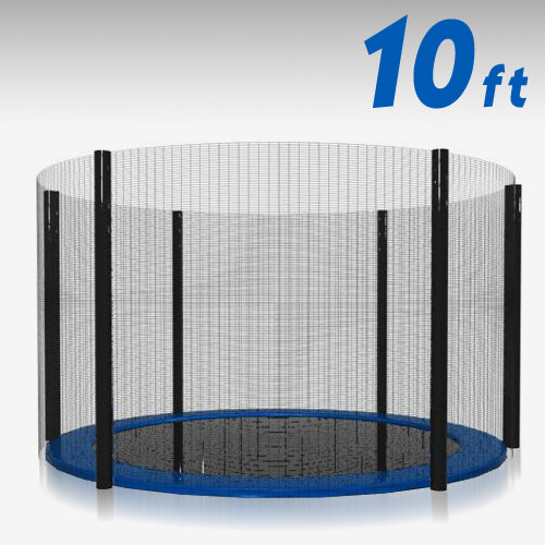 Trampoline Replacement Safety Net 10FT Netting Enclosure 6 Poles