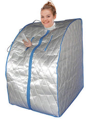 Portable Far Infrared One Person Home Sauna with Chair Foot Heating Pad 96cm Tall