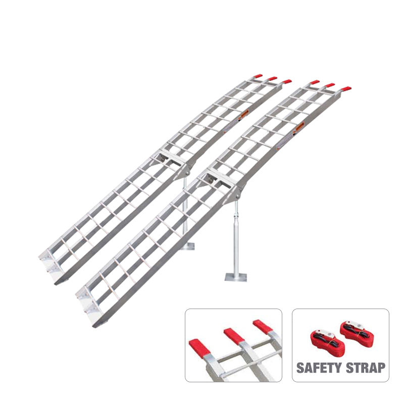 2x Aluminum Motorcycle Folding Loading Ramp Moving Quad ATV Max 1000kg 2.3M