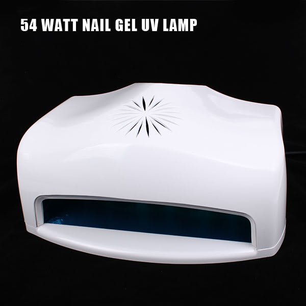 54W UV Nail Gel Dryer with Built In Fan and Timer Adjustable Curing Lamp 6 Bulbs