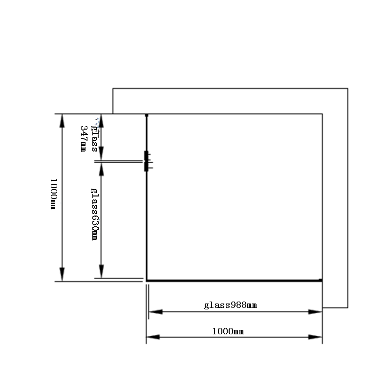 Shower Screen 1000x1000x2000mm Frameless Glass (Package damaged)