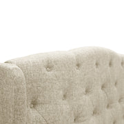 French Provincial Wing Fabric Bed Frame Queen Beige