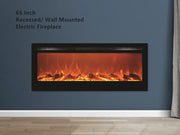Victoria 65" Black Built-in Recessed / Wall mounted Heater Electric Fireplace