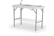 Folding Portable Fish Hunting Cleaning Cutting Table Camping Sink Faucet XL