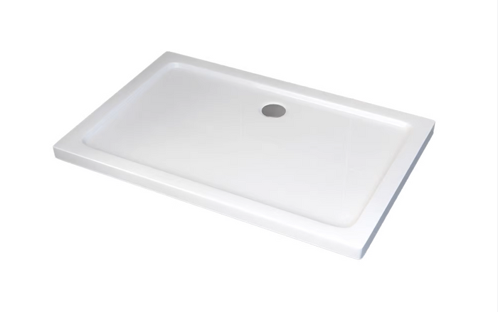Rectangular SMC Shower Tray Base 1200x800x40mm White + Waste
