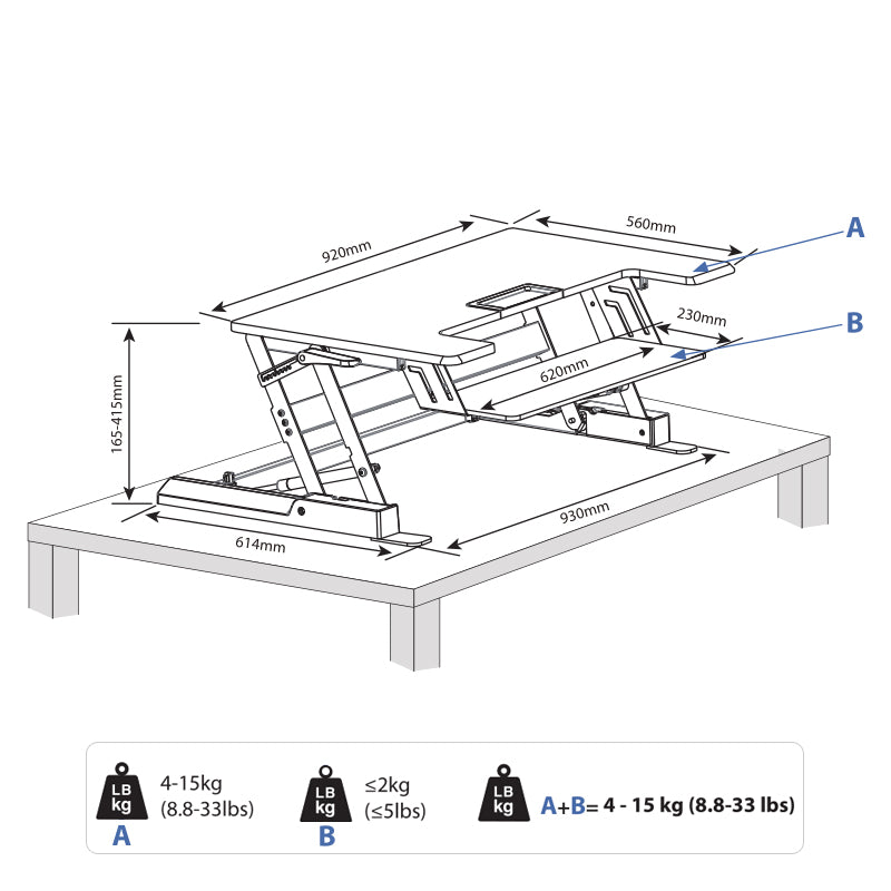 Height-adjustable Computer & Laptop Standing Desk