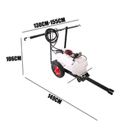60L 12V ATV Tow Behind Sprayer 250cm Boom Weed Trailer Spray