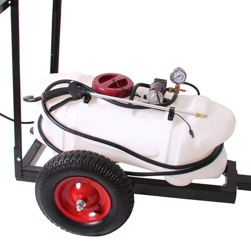 12v 60l Atv Garden Tow Behind Boom Weed Sprayer Tank Trailer