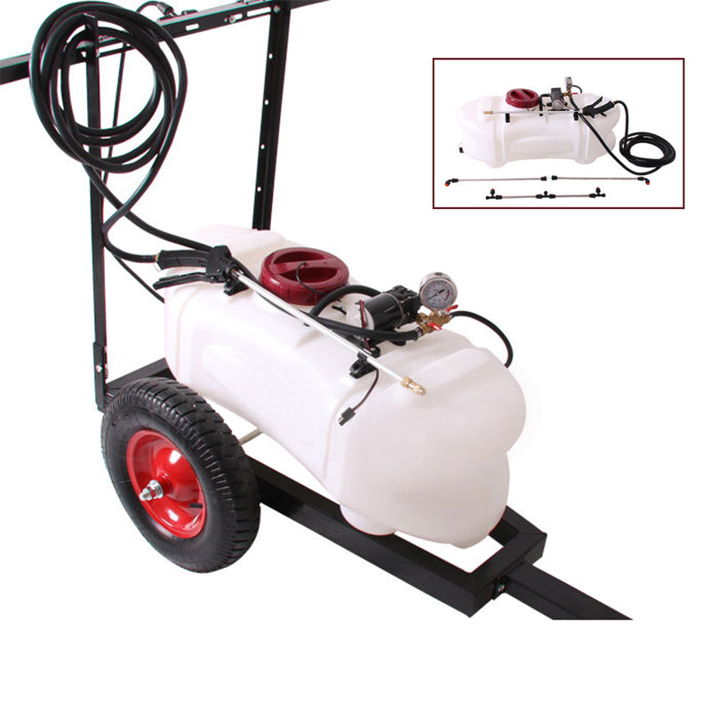 12v 60l Atv Garden Tow Behind Boom Weed Sprayer Tank Trailer