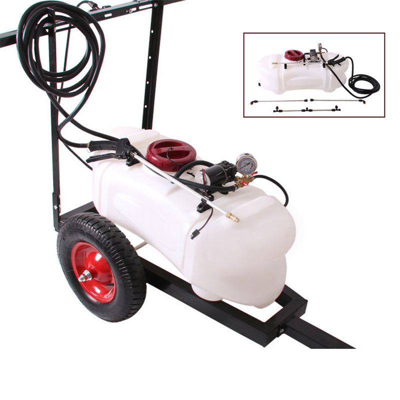 60L 12V ATV Tow Behind Sprayer 250cm Boom Weed Trailer Spray