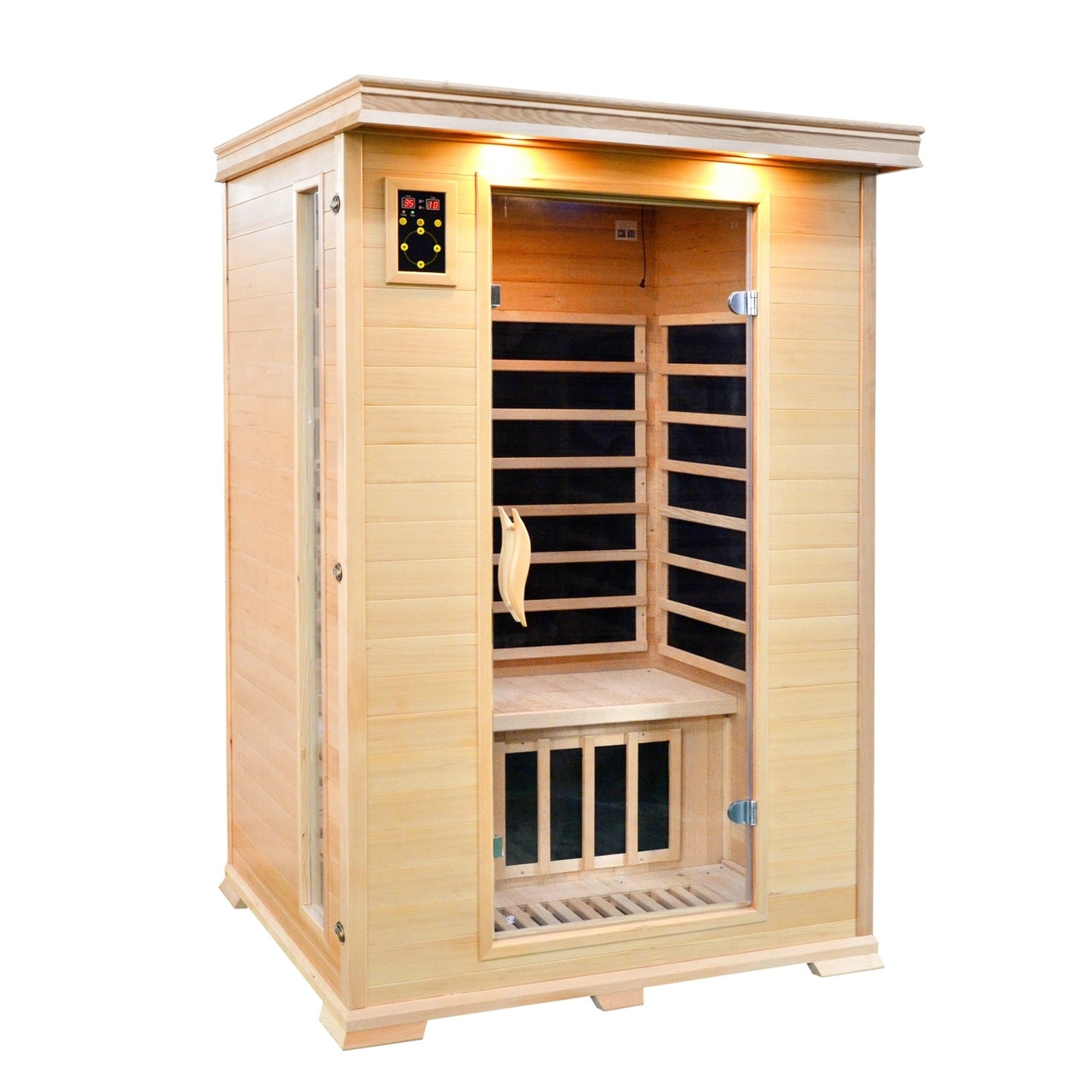 Luxury Carbon Fibre Infrared 2 Person Sauna 8 Heating Panels 1920W D2