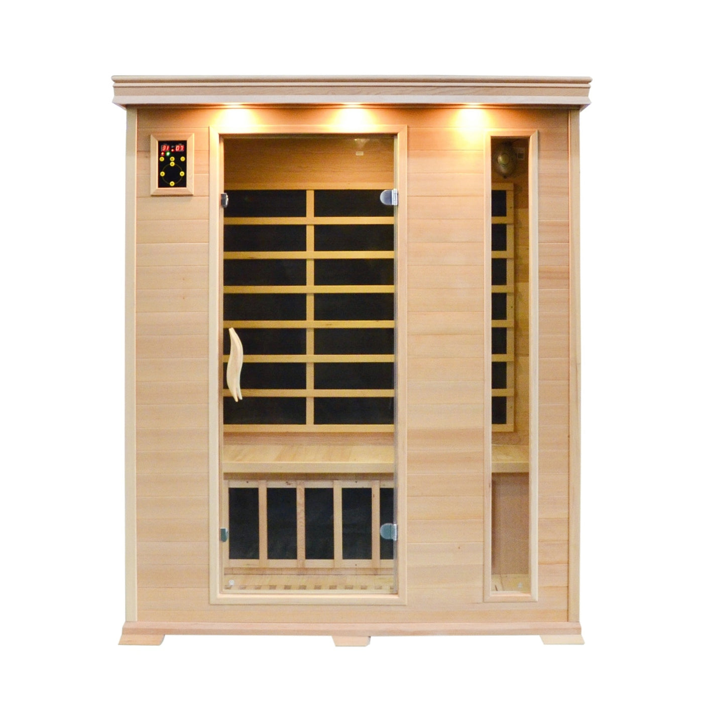 Greenland Luxury Carbon Fibre Infrared 3 Person Sauna 9 Heating Panels 2190W 3 Yr Warranty