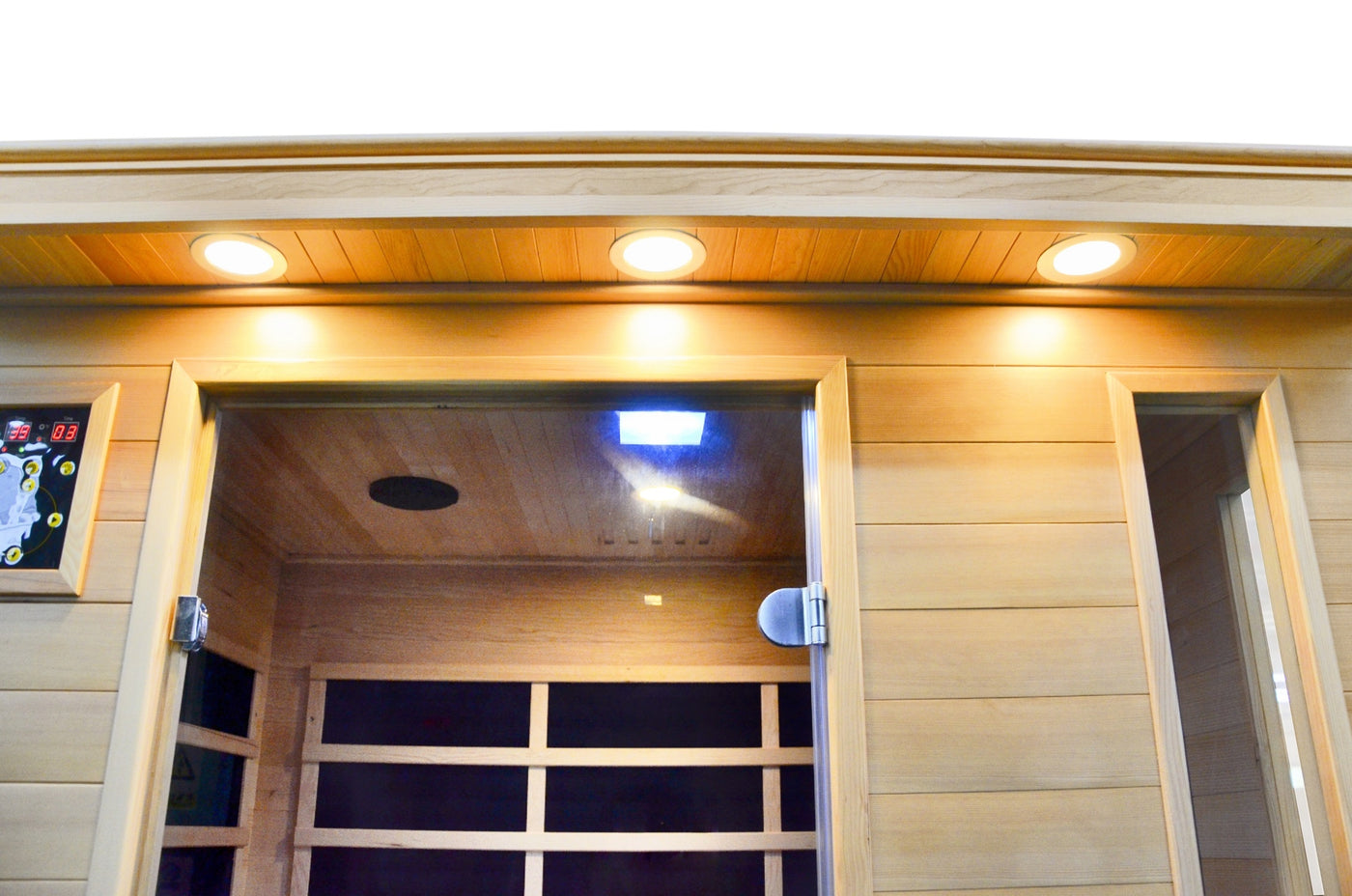 Greenland Luxury Carbon Fibre Infrared 3 Person Sauna 9 Heating Panels 2190W 3 Yr Warranty