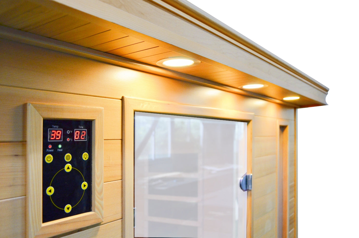 Greenland Luxury Carbon Fibre Infrared 3 Person Sauna 9 Heating Panels 2190W 3 Yr Warranty
