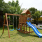 Backyard Wooden Swing Climb & Slide Set Playset 