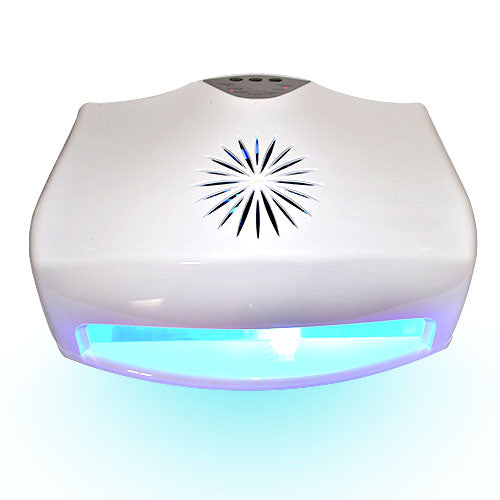 54W UV Nail Gel Dryer with Built In Fan and Timer Adjustable Curing Lamp 6 Bulbs