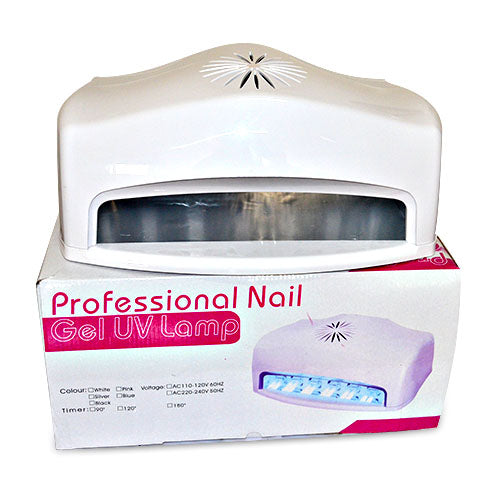 54W UV Nail Gel Dryer with Built In Fan and Timer Adjustable Curing Lamp 6 Bulbs