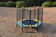 55-Inch 4.5ft Springless Trampoline Enclosure Set with Safety Net & Chin-Up Bar