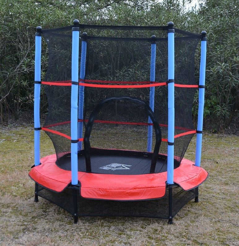 4.5FT / 55 inch Springless Mini Trampoline with Enclosure Set Red