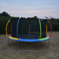 12ft Rainbow Colorful Trampoline & Enclosure Ladder Basketball Hoop Complete Set