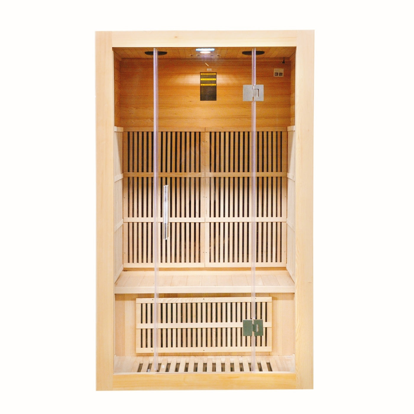 Greenland 2-Person Luxury Far-Infrared Sauna 8 Carbon Heater 1860W Full Glass Front Panel 3 Yr Warranty