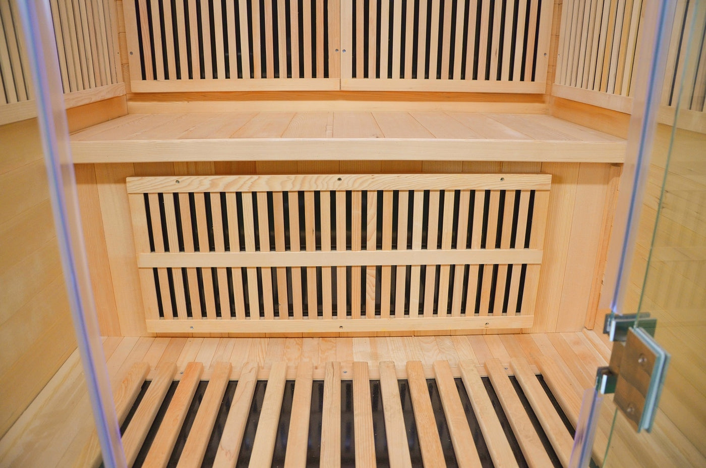 Greenland 2-Person Luxury Far-Infrared Sauna 8 Carbon Heater 1860W Full Glass Front Panel 3 Yr Warranty