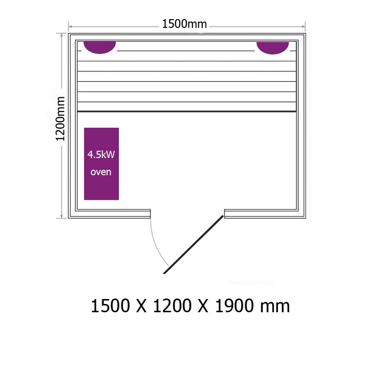 3 Person Indoor Traditional Steam Sauna EA3