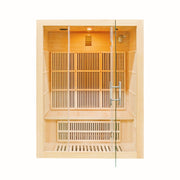 Greenland 3-Person Luxury Far-Infrared Sauna 9 Carbon Heater 2250W Full Glass Front Panel 3Yr Warranty