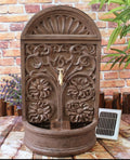 Garden Solar Wall Water Fountain Feature Copper Tuscan Indoor Outdoor 72cm