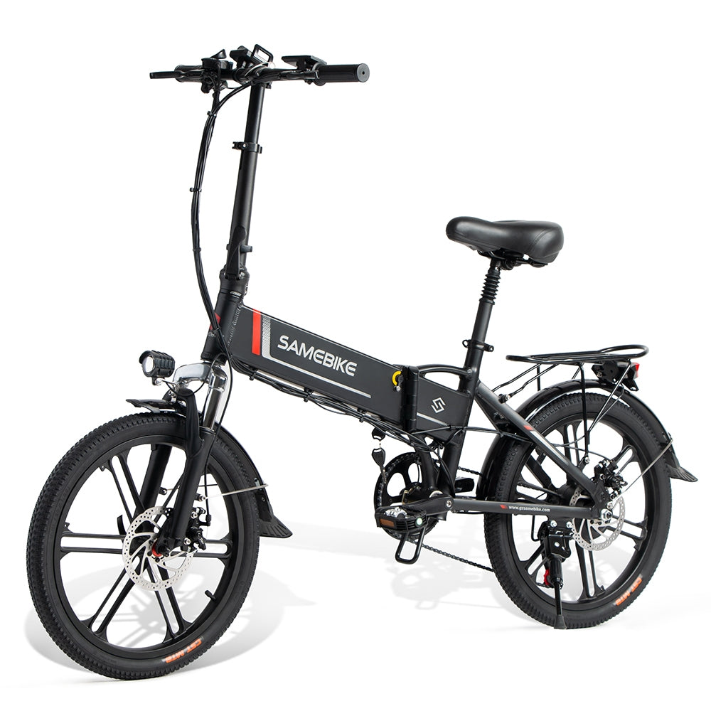 New Upgraded 20 Inch SAMEBIKE Folding Electric Bike Bicycle Scooter E-scooter E-bike 350W Motor 10.4Ah 48V Battery Max 35 KPH Black