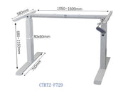 Manual 150x 70cm Height Adjustable Stand Up Computer Desk Standing Workstation