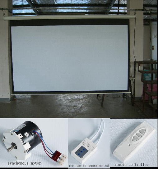 Electric Motorised TV Cinema HD Projector Screen 100" + Remote Control