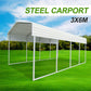 Metal Steel Carport 3.3x6m Cream