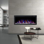 Horizon 72" Slim Trim Black Built-in Recessed / Wall mounted Heater Electric Fireplace