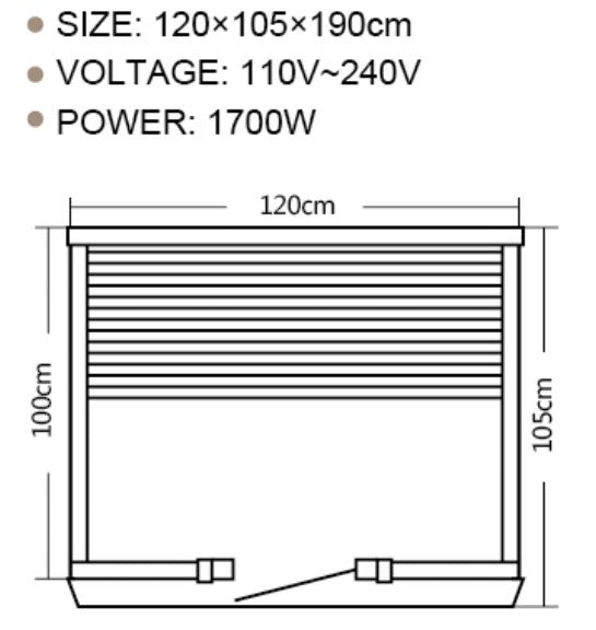 2 Person Luxury Carbon Fibre Infrared Sauna 7 Heating Panels 002C