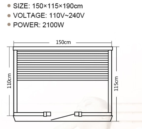 3 Person Luxury Carbon Fibre Infrared Sauna 8 Heating Panels 003F