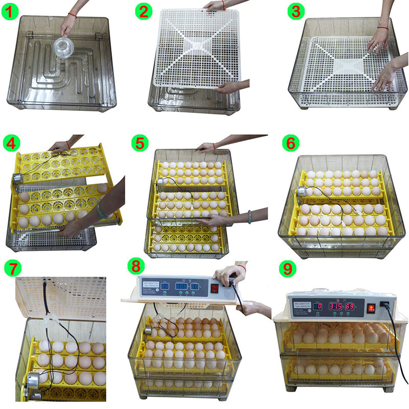 New Janoel Fully Automatic 96 Eggs Large Incubator Kit