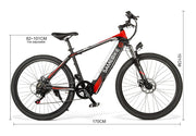 SAMEBIKE 26 inch CARBON Electric e-Bike Mountain Bike Bicycle eBike Motorised 350W Motor 8Ah Battery Max 30 KPH Black