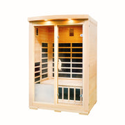 Greenland 2-Person Luxury Far-Infrared Sauna 8 Carbon Heater 1890W Full Glass Front Panel