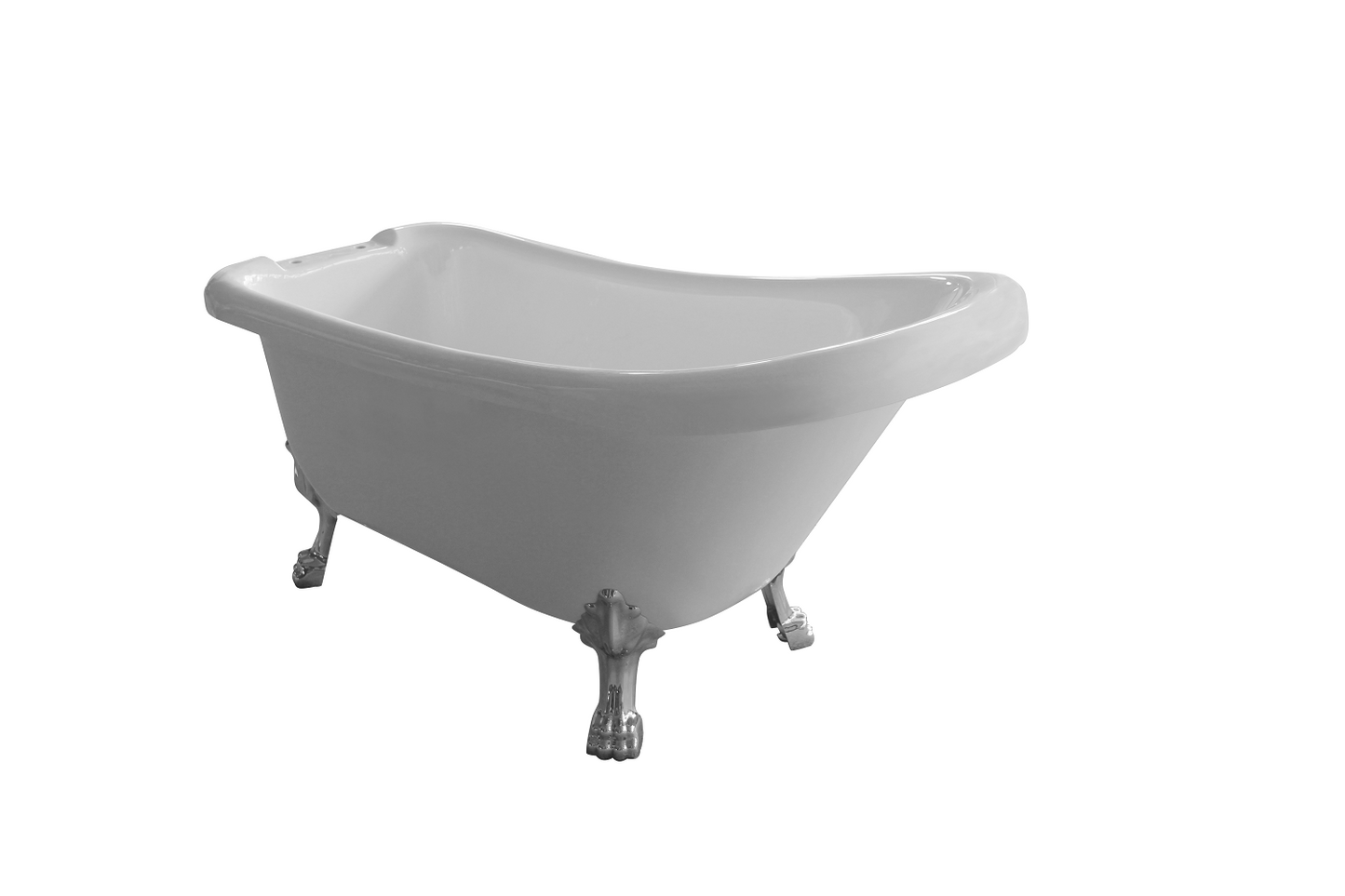 Bathroom Acrylic Free Standing Bath Tub 1500 x 760 x 760MM with Chrome Feet (8022-15)
