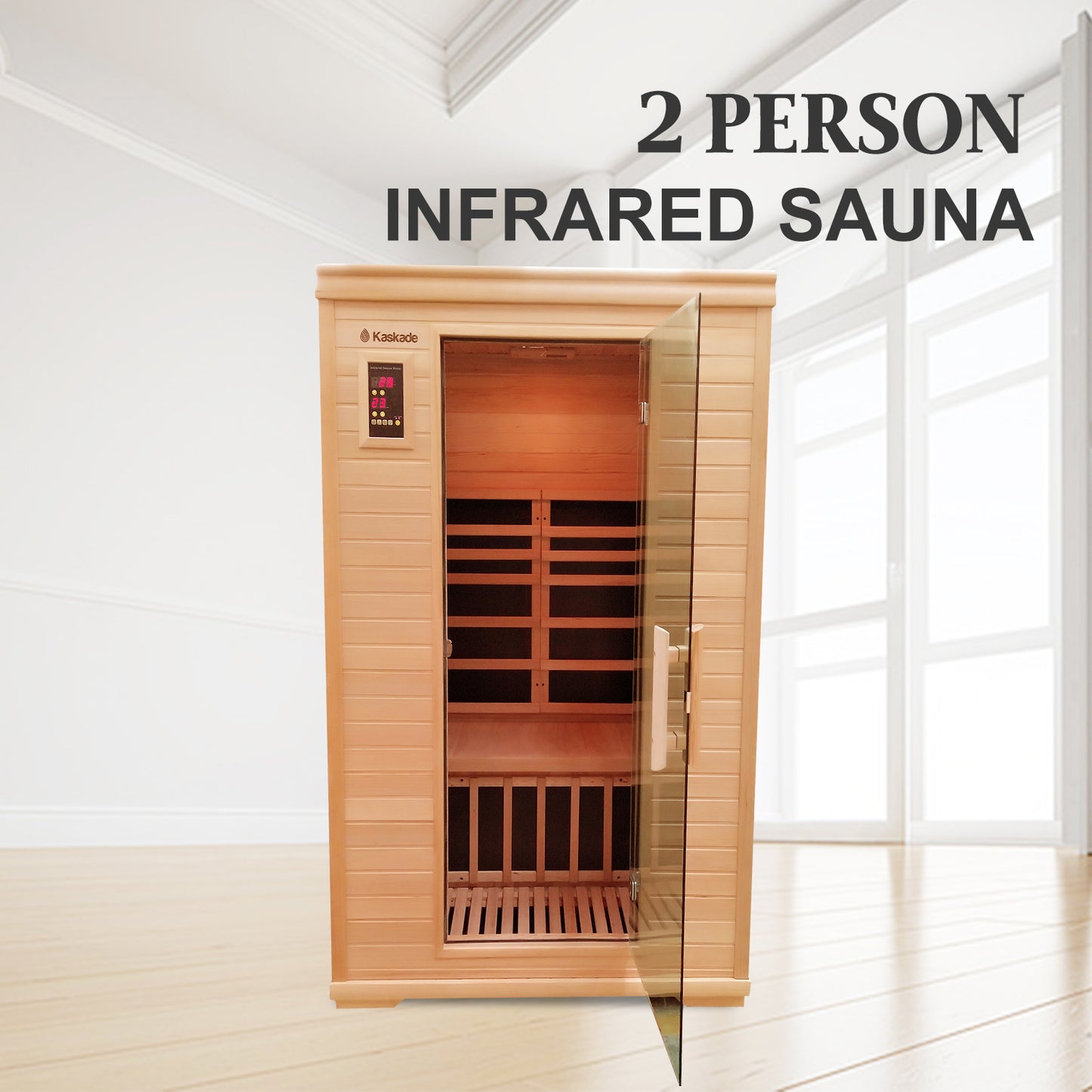 2 Person Luxury Carbon Fibre Infrared Sauna 7 Heating Panels 002C