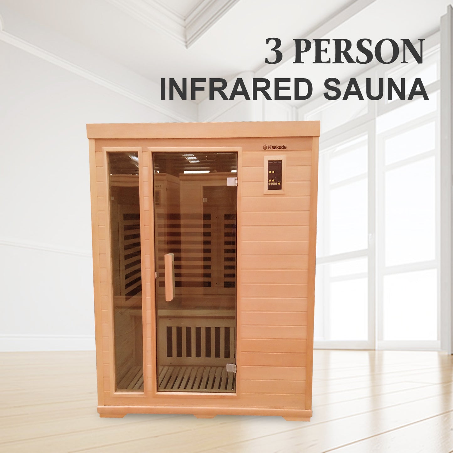 3 Person Luxury Carbon Fibre Infrared Sauna 8 Heating Panels 003F