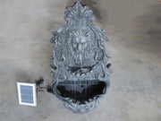 Garden Solar Wall Water Fountain Feature Lion Head Indoor Outdoor 78cm